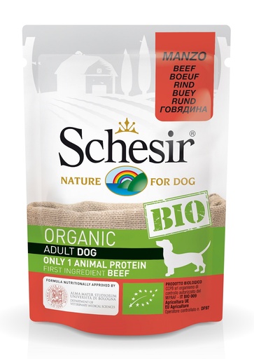 Schesir Bio Organic Pouch For Dog with Beef In Paté