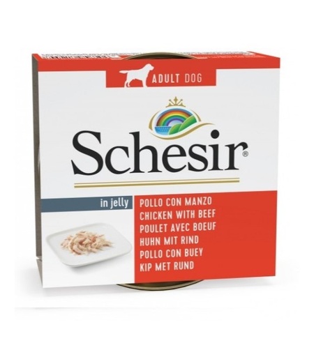Schesir Can for Dog Chicken With Beef in Jelly  150g