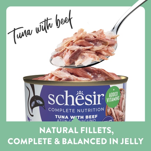 Schesir Cat Can Tuna with Beef fillets In Jelly 85g