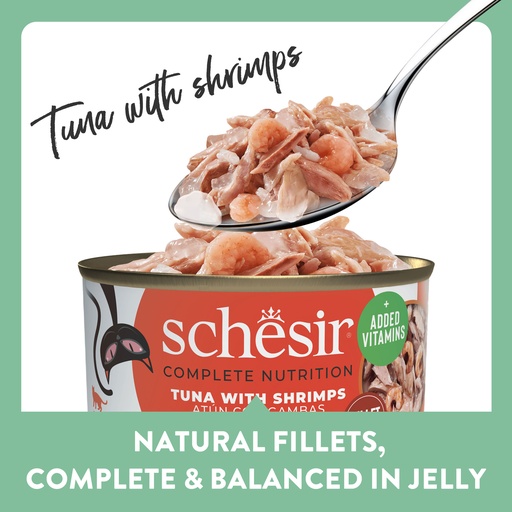 Schesir Cat Can Tuna with Shrimps In Jelly 85g
