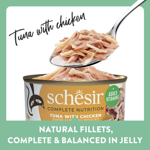 Schesir Cat Can Tuna With Chicken In Jelly 85g