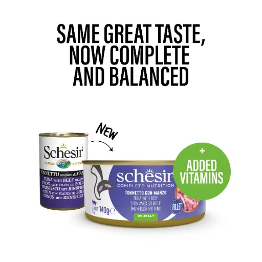 Schesir Cat Can Tuna with Beef Fillets in Jelly 140g