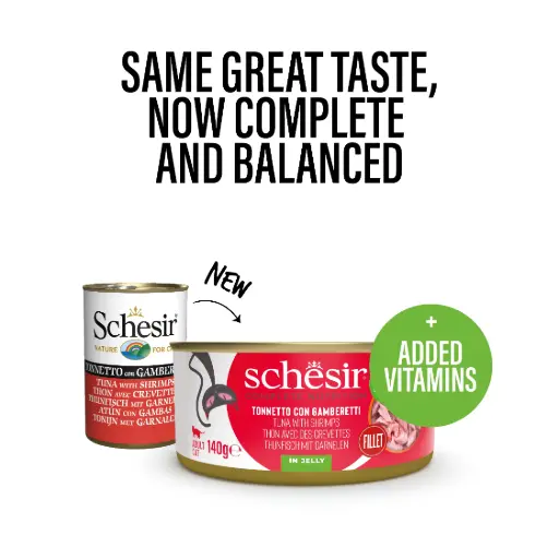 Schesir Cat Can Tuna with Shrimps in Jelly 140g