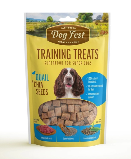 [6921499711915] Dog Fest Farm Fresh Training Treat Quail &amp; Chia Seeds 90g