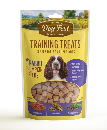 [6921499711908] Dog Fest Farm Fresh Training Treat Rabbit & Pumpkin Seeds 90g
