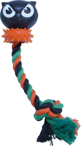 [8023222189539] Croci Fright Halloween Scary Owl Rope Toy 25cm