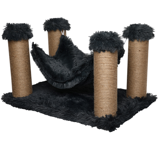 [8683604141113] Scratch it Premium Ponchic Fabric Cat Scratching Tree Black 59X39X34cm