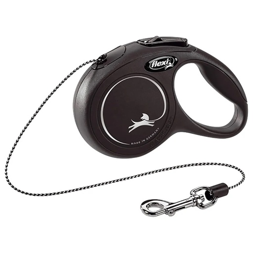 Flexi New Classic Retractable Cord Leash Black