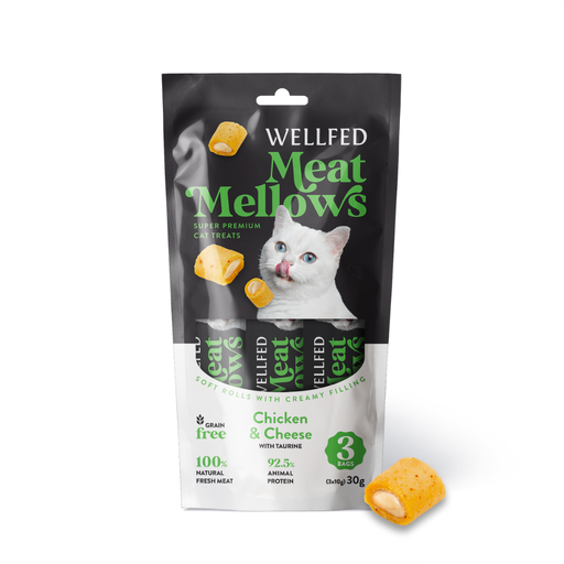 [5206819210745] Pet Interest Wellfed Meat Mellows Chicken &amp; Cheese (3x10g) For Cat