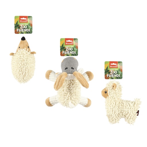 [5206819425613] Pet Interest Zoo Friends Cuddly Squeaky Toy Noodle Animals