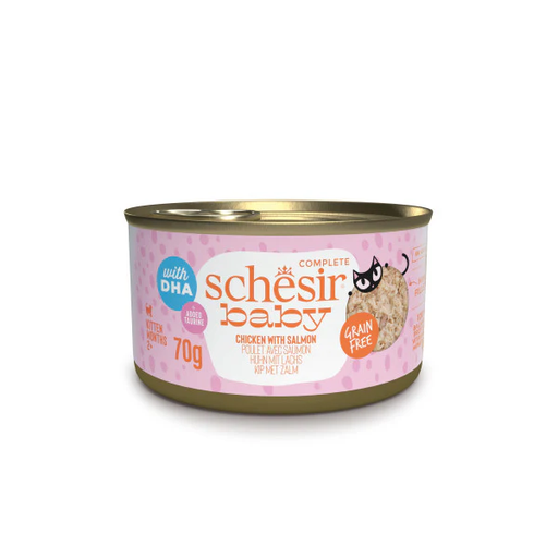 Schesir Baby Kitten Can Chicken with Salmon in Broth 70g