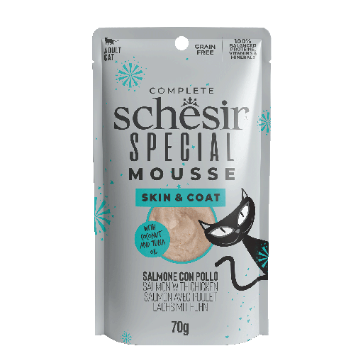 Schesir Special Mousse Skin & Coat Salmon with Chicken 70g
