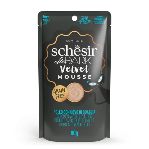 Schesir After Dark Pouch Velvet Mousse Chicken with Quail Egg 80g