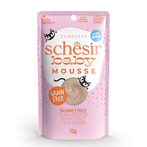 Schesir Baby Kitten Pouch Salmon and Chicken in Mousse 70g