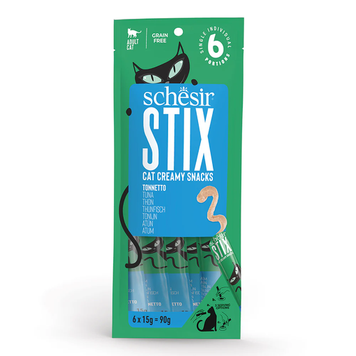 [8005852231246] Schesir Stix Cat Creamy Snacks with Tuna 6 X 15g