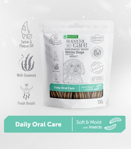 [4771317476524] Nature's Protection Supplemental Snacks – Oral Care  – Adult Dogs (White Coat) 150g 