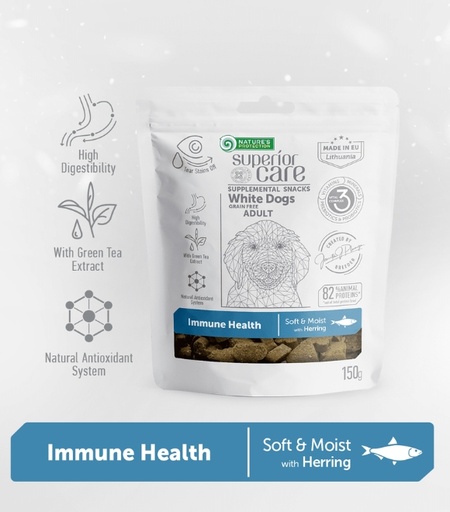 [4771317476548] Nature's Protection Supplemental Snacks – Immune Health – Adult Dogs (White Coat) 150g 