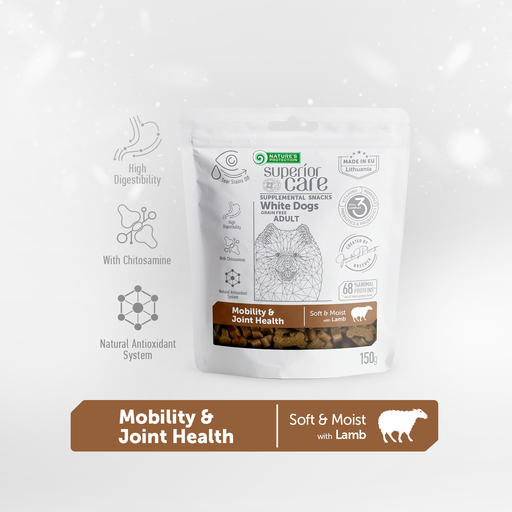 [4771317476555] Nature's Protection Superior Care White Coat Supplemental Snacks Mobility &amp; Joint Health with Lamb For Adult Dogs 150g
