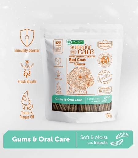 [4771317476586] Nature's Protection Supplemental Snacks – Gums & Oral Care  – Junior Dogs (Red Coat) 150g