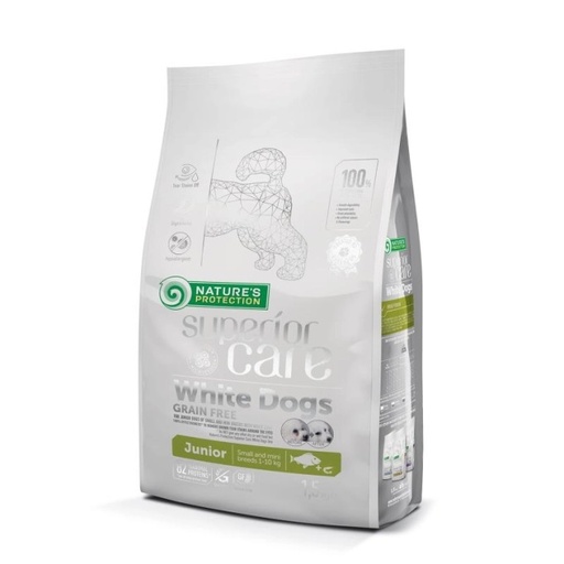 [4771317458292] Nature's Protection Superior Care White Dogs of Junior Small Breed with White Coat 1.5 kg
