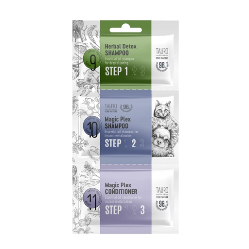 [4779051635573] Tauro Pro Line Pure Nature Herbal Detox,Magic Plex Shmpoo and Conditioner 6X8X4ml