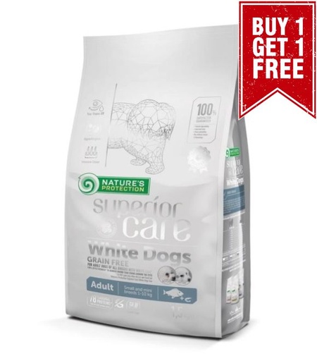 Nature's Protection Superior Care White Dogs Adult Small and Mini Breeds with White Coat