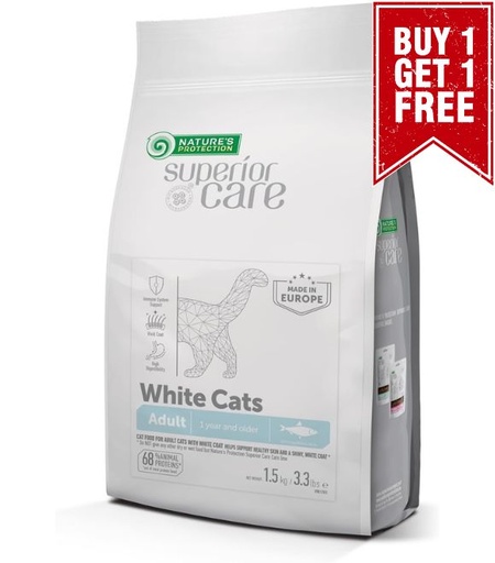 Nature's Protection Superior Care For White Cats with Herring Adult