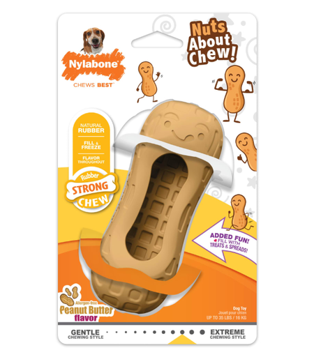 [018214855187] Nylabone Nuts Chew Toy Penut Butter Flr
