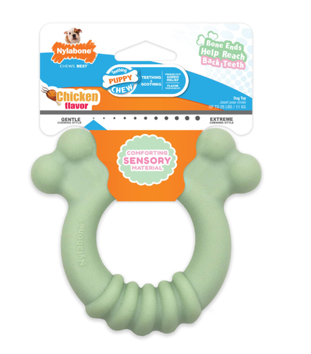 [018214854562] Nylabone Tactle Ring Chicken Flr Chew Dog Toy for Puppy