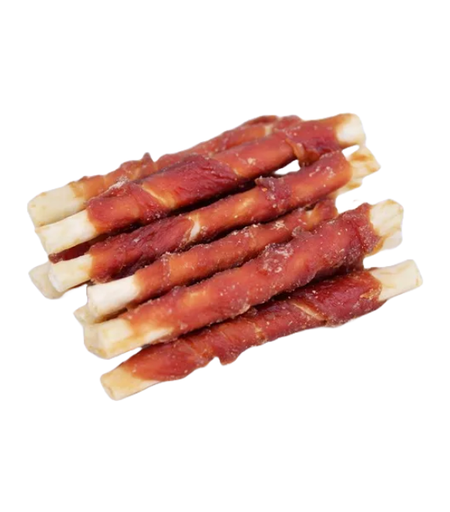 [06359346129536] Pets.Love.Earth Dry Duck Wrap Rawhide-5 Inches 12Pk