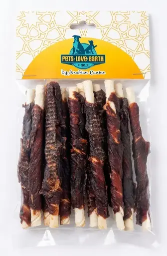 [06359346129536] Pets.Love.Earth Dry Duck Wrap Rawhide-5 Inches 12Pk