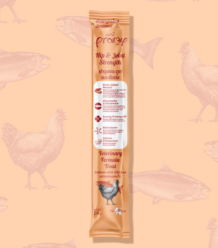 Pramy Veterinary Formula Treat Salmon with Chicken For Hip and Joint Cat 14g