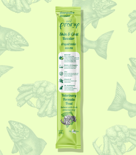 Pramy Veterinary Formula Treat Salmon with Crab For Skin and Coat Cat 14g