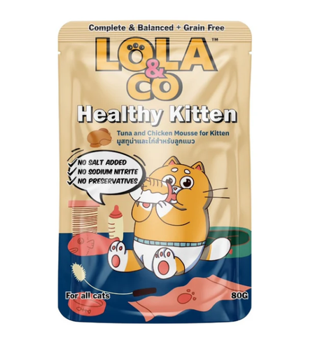 LOLA & CO Tuna and Chicken Mousse For Kitten Pouch 80g