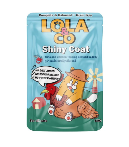 LOLA & CO Tuna and Chicken Topping Sea food in Jelly Cat Pouch 80g
