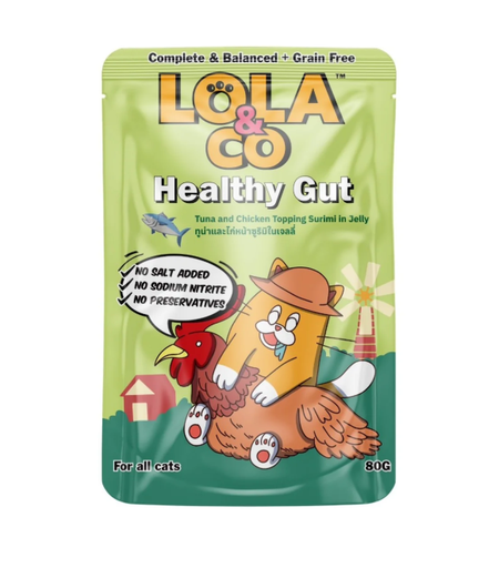 LOLA &amp; CO Tuna and Chicken Topping Surimi in Jelly Cat Pouch 80g