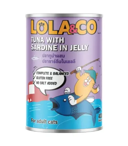 LOLA & CO Tuna with Sardine in Jelly Cat Can 400g