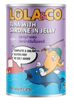 LOLA &amp; CO Tuna with Sardine in Jelly Cat Can 400g