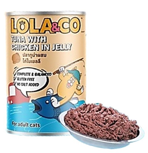 LOLA &amp; CO Tuna with Chicken in Jelly Cat Can 400g