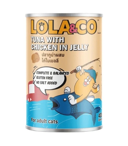 LOLA &amp; CO Tuna with Chicken in Jelly Cat Can 400g