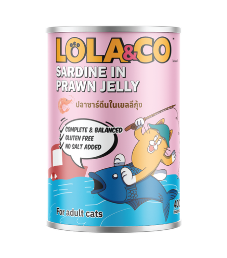 LOLA & CO Sardine with Prawn in Jelly Cat Can 400g
