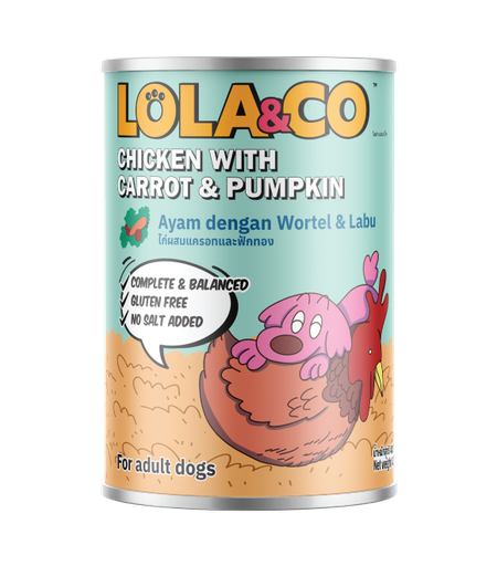 LOLA &amp; CO Chicken with Carrot and Pumpkin For Dogs Can 400g