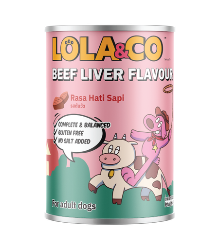 LOLA &amp; CO Beef Liver Flavour For Dogs Can 400g