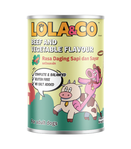 LOLA & CO Beef with Vegetable Flavour For Dogs Can 400g