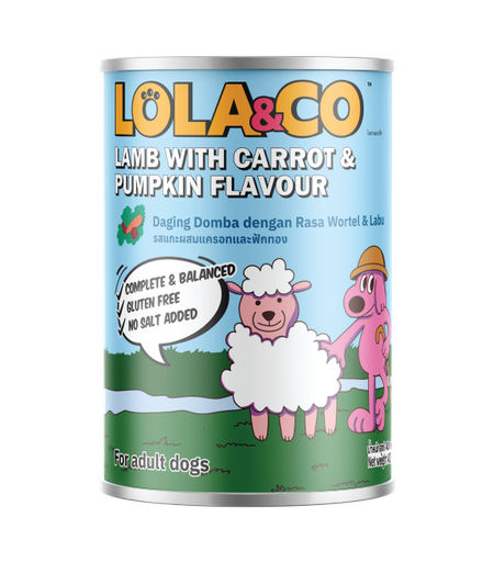 LOLA &amp; CO Lamb with Carrot and Pumpkin Flavour For Dogs Can 400g