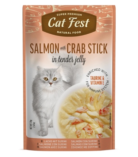 Cat Fest Salmon with Crab Stick Tender Jelly Pouch 70g