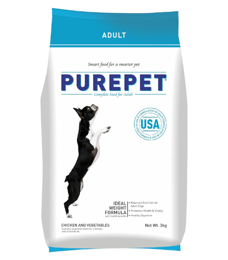 [8906125483877] Purepet Dog Adult Dry Food – Chicken & Vegetables 3kg