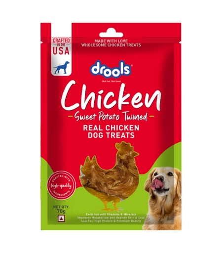 [8906125484553] Drools Sweet Potato Twined Dog Treats 70g