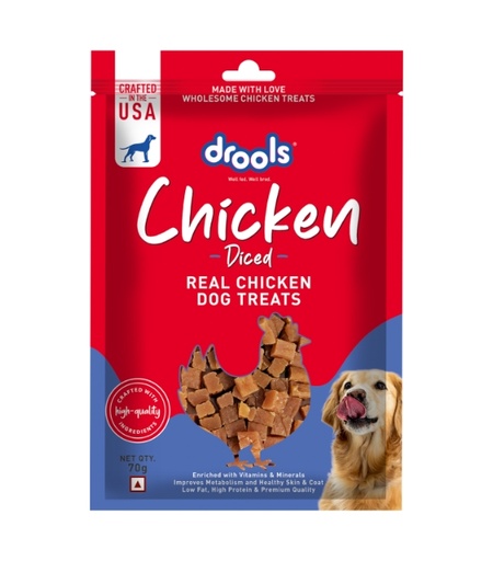 [8906125484591] Drools Chicken Diced Dog Treats 70g