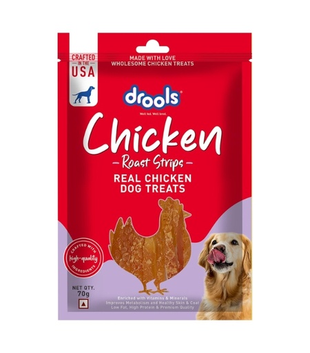 [8906125484607] Drools Chicken Roast Strips Dog Treats 70g
